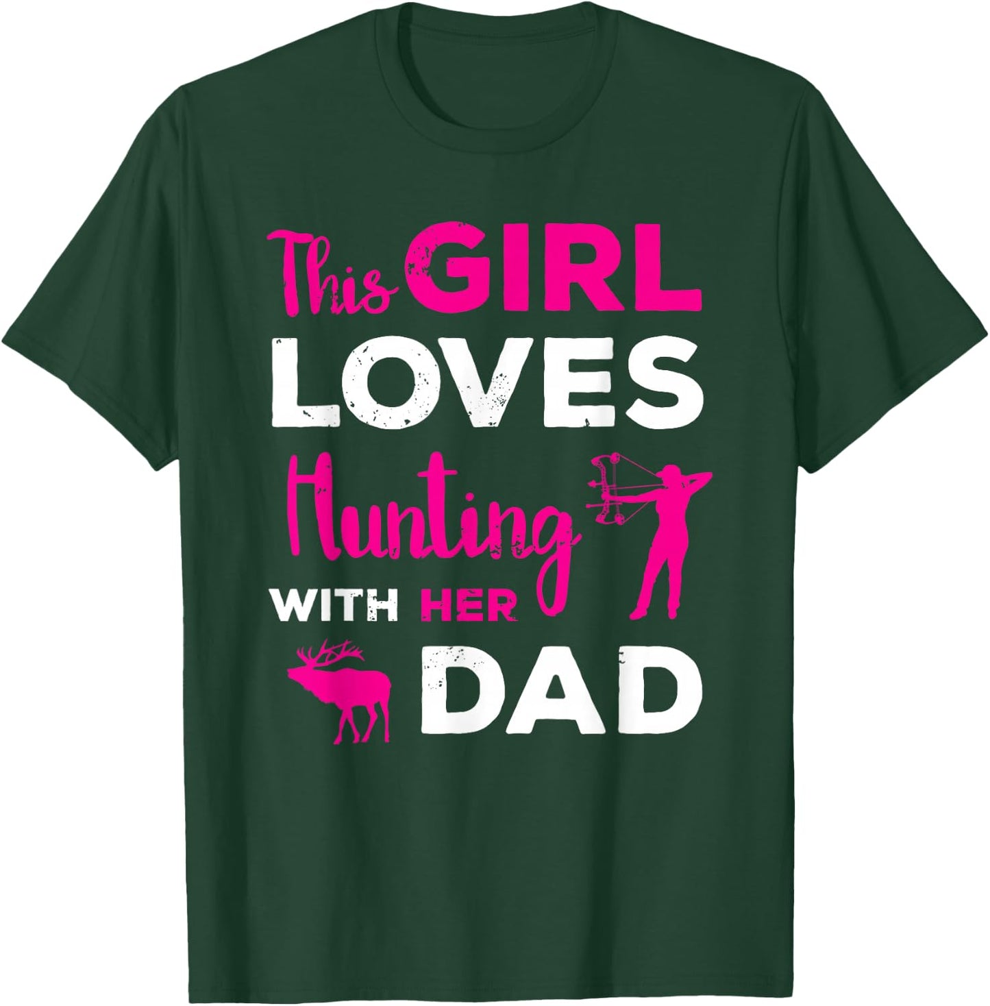 Cute Girls Hunting Gift Dad Daughter Hunting Buddy Hunter T-Shirt - T-Shirt | Forest