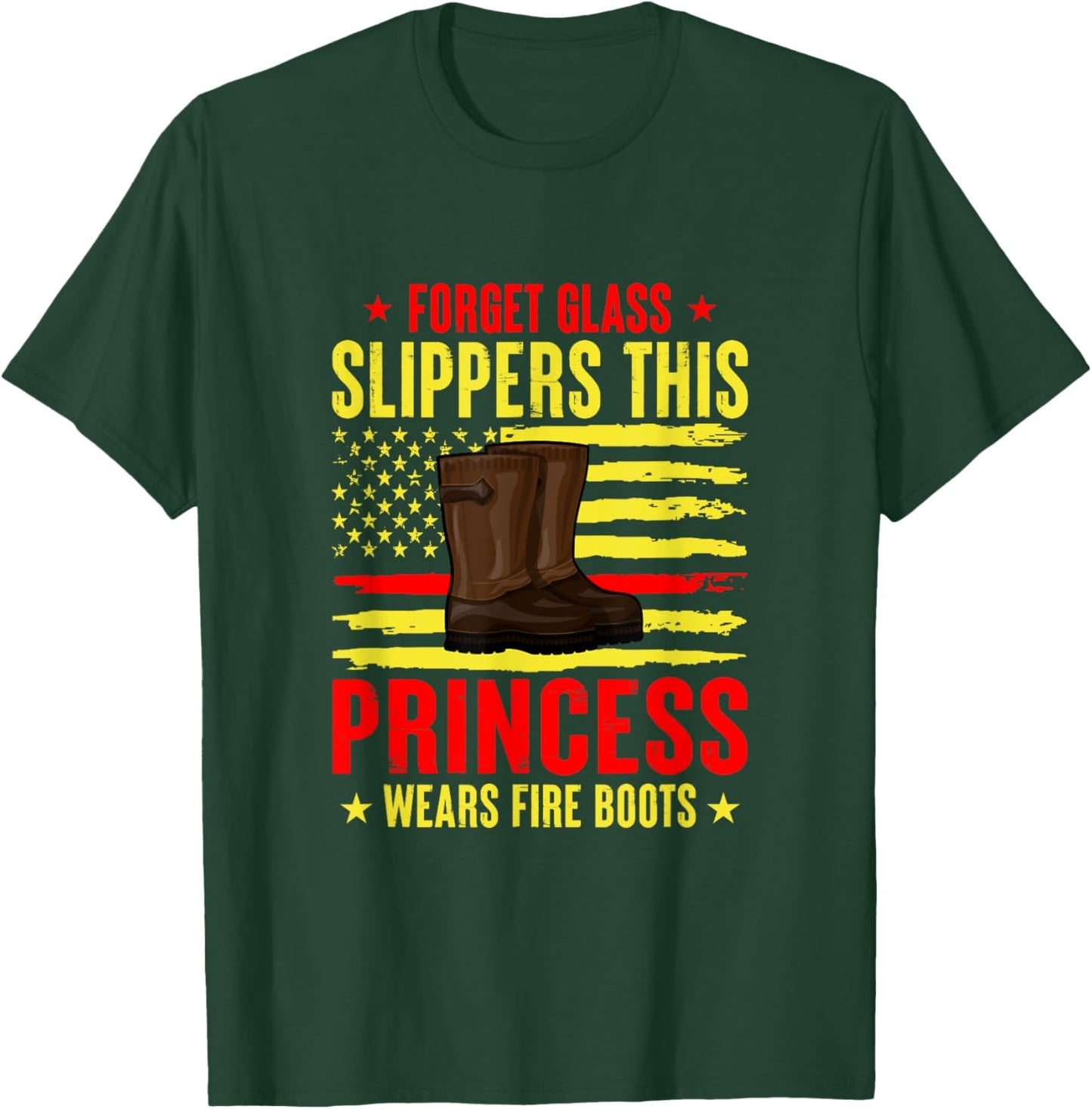 Firefighter Princess Girl Fire Fighter Women Fireman T-Shirt - T-Shirt | Forest