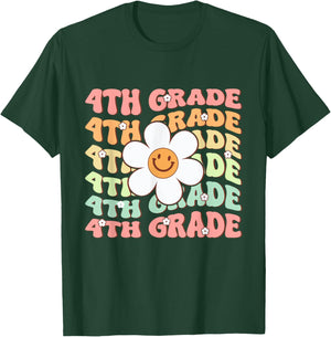 Groovy 4th Grade Back to School First Day of Fourth Grade T-Shirt - T-Shirt | Forest