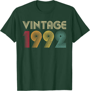 Vintage 1992 33rd Birthday Retro 33 Years Old T-Shirt - T-Shirt | Forest