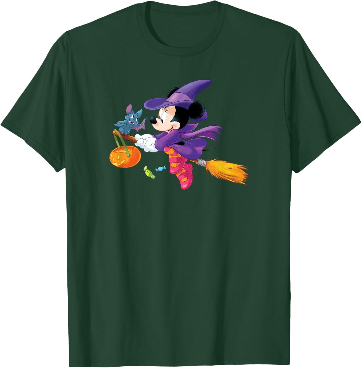 Disney Halloween Minnie Mouse Flying Witch T-Shirt - T-Shirt | Forest