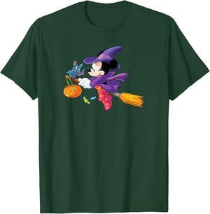 Disney Halloween Minnie Mouse Flying Witch T-Shirt - T-Shirt | Forest