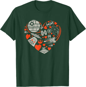 Star Wars Valentine's Day Heart Galaxy T-Shirt - T-Shirt | Forest
