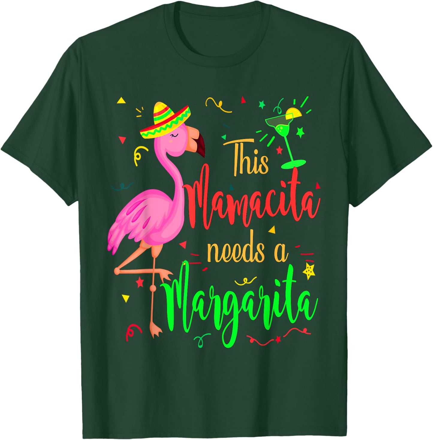 This Mamacita Needs a Margarita Flamingo Mom T-Shirt - T-Shirt | Forest