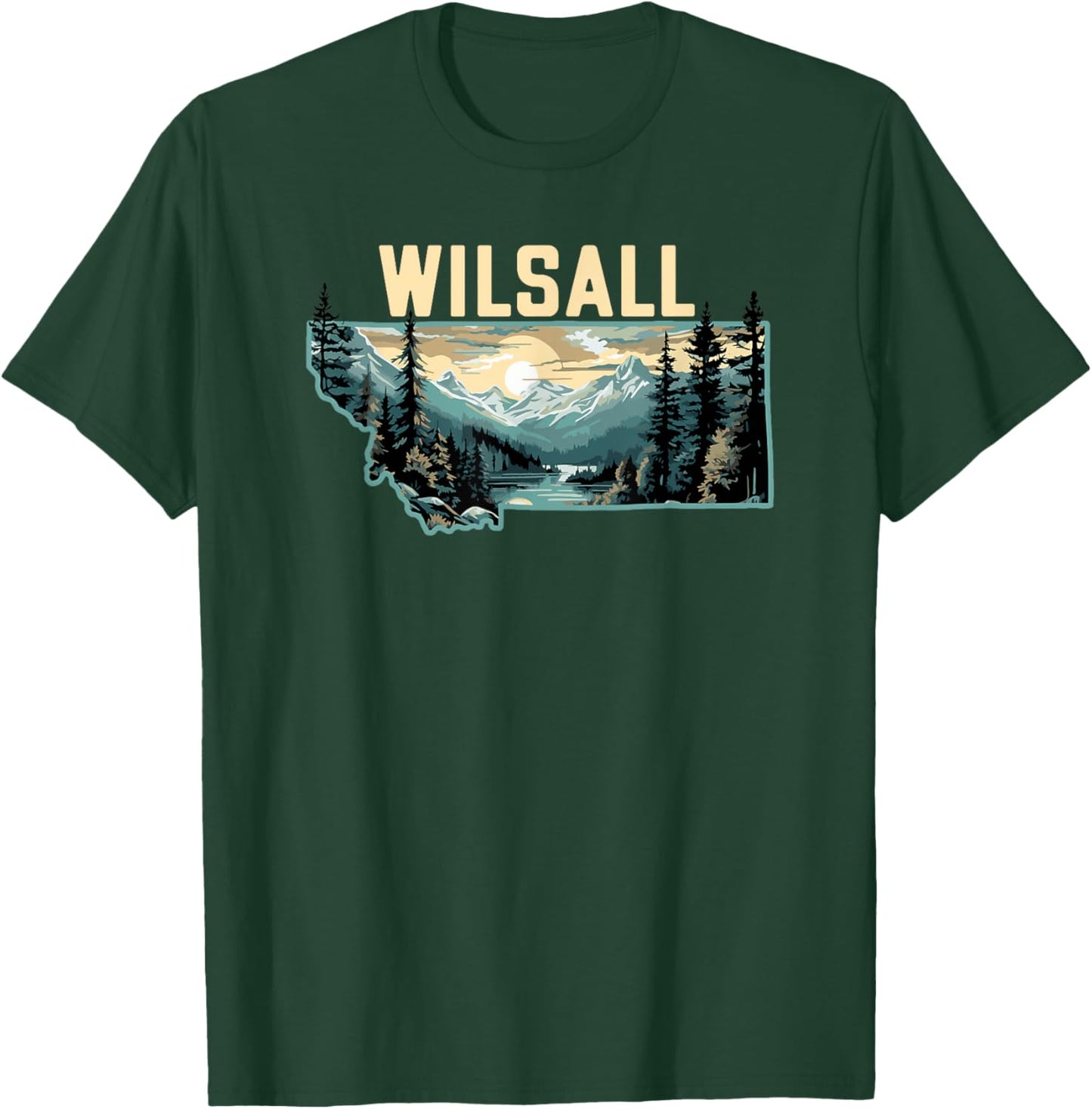 Wilsall Montana Outdoor Art Retro Hiking T-Shirt - T-Shirt | Forest