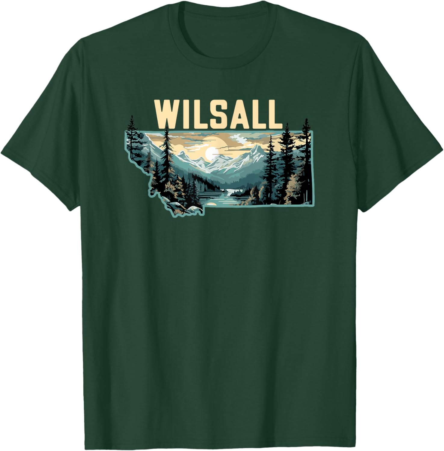 Wilsall Montana Outdoor Art Retro Hiking T-Shirt - T-Shirt | Forest