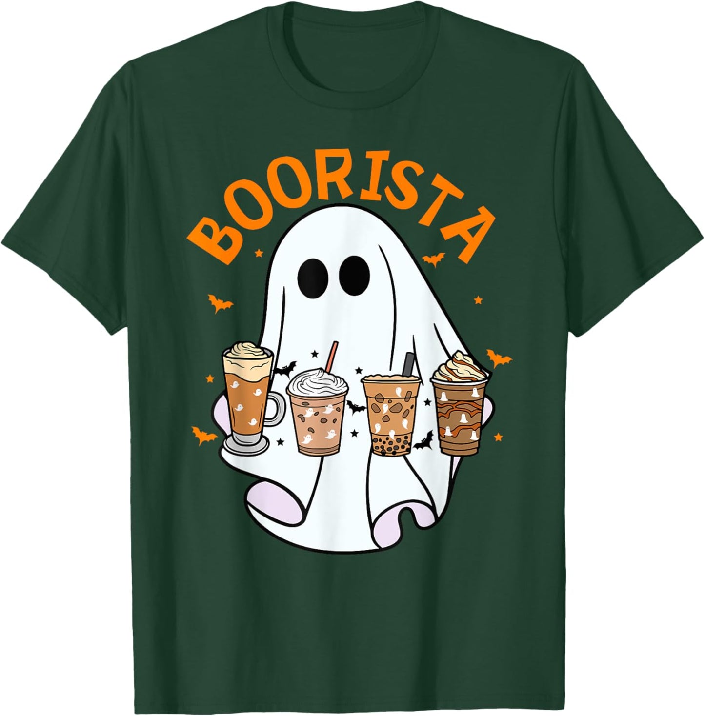 Boorista Barista Ghost Coffee Halloween Spooky Season Funny T-Shirt - T-Shirt | Forest