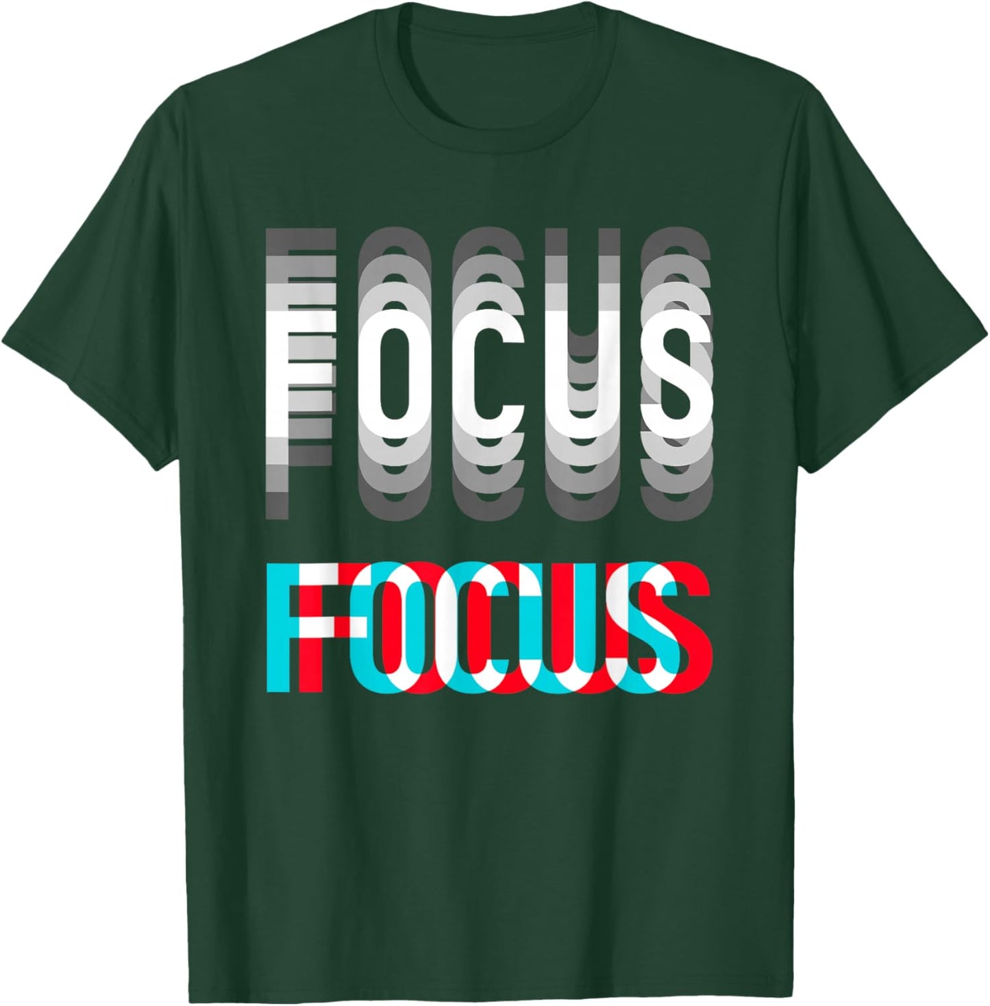 Focus Optical Illusion Trippy Funny Motivational Men Women T-Shirt - T-Shirt | Forest