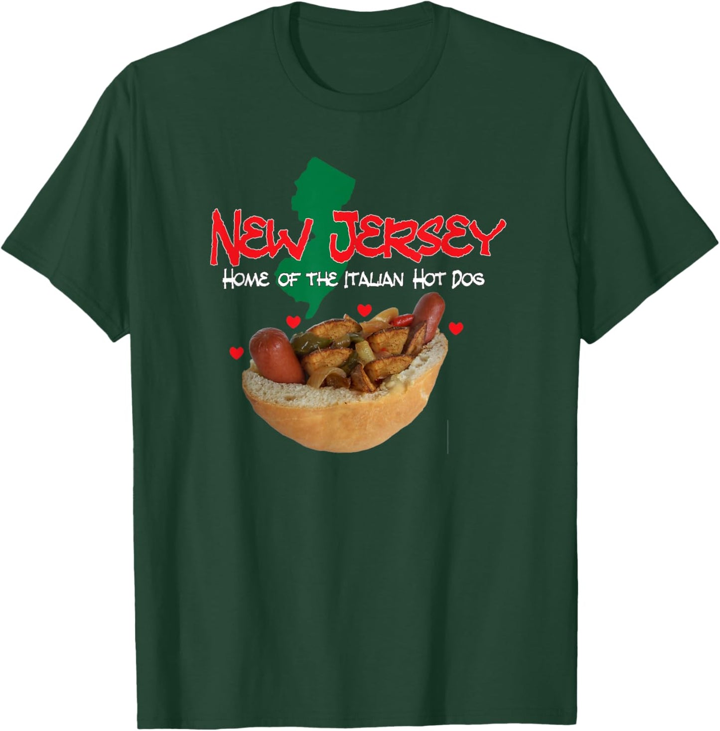 New Jersey, Home of the Italian Hotdog, Nj, Hot Dogs, Food T-Shirt - T-Shirt | Forest