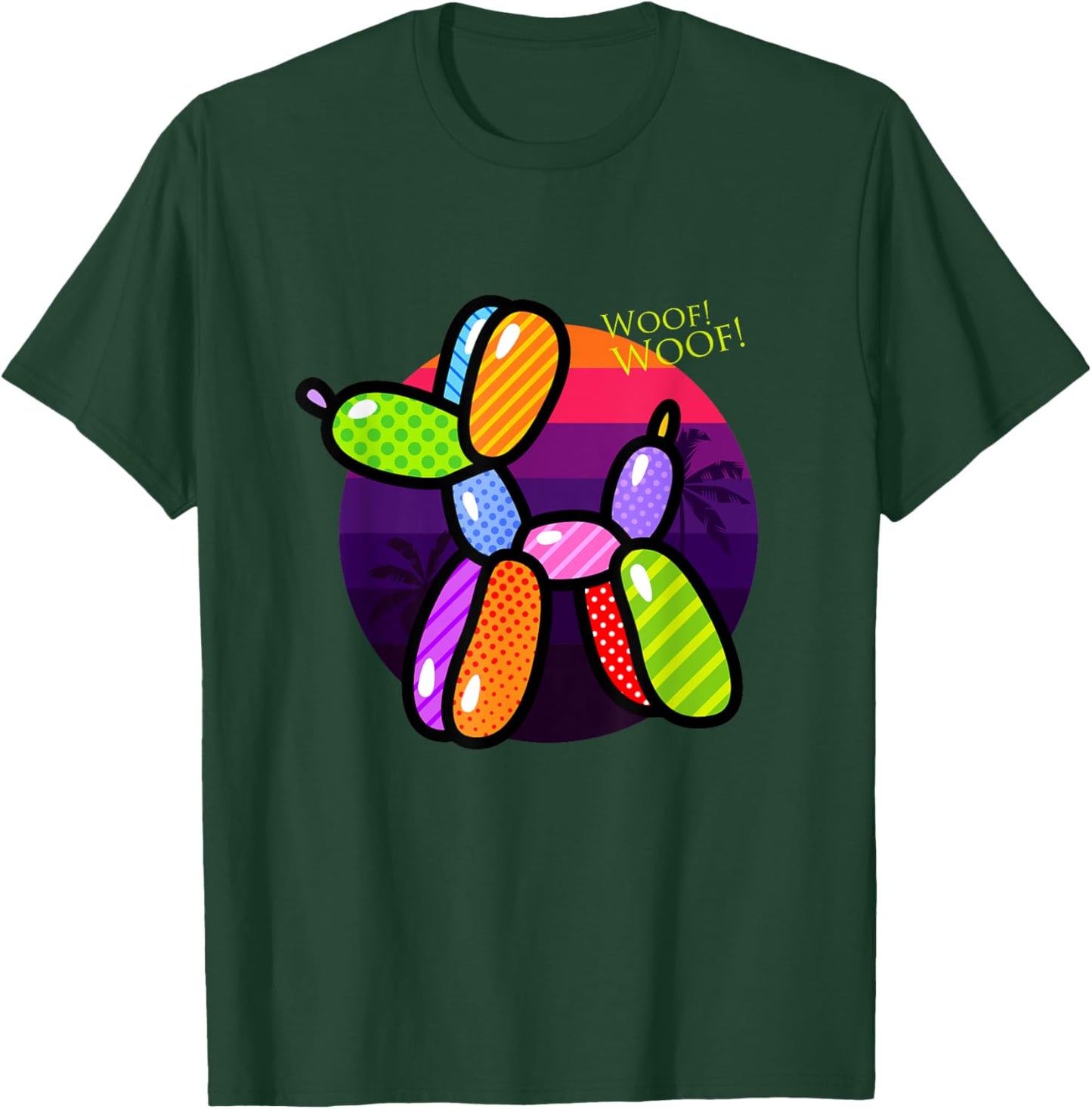 Poodle Dog Balloon Animal Illustration Graphic Designs T-Shirt - T-Shirt | Forest