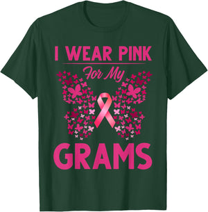 Breast Cancer Awareness I Wear Pink For My Grams T-Shirt - T-Shirt | Forest