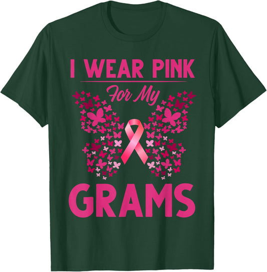 Breast Cancer Awareness I Wear Pink For My Grams T-Shirt - T-Shirt | Forest