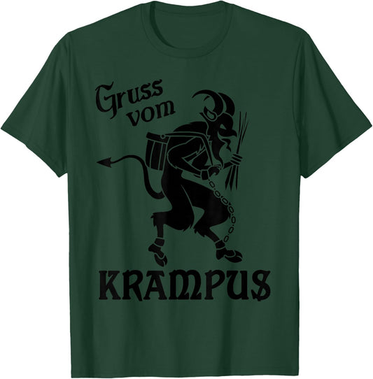 Krampus - Gruss Vom (Greetings from) Krampus, Christmas T-Shirt - T-Shirt | Forest