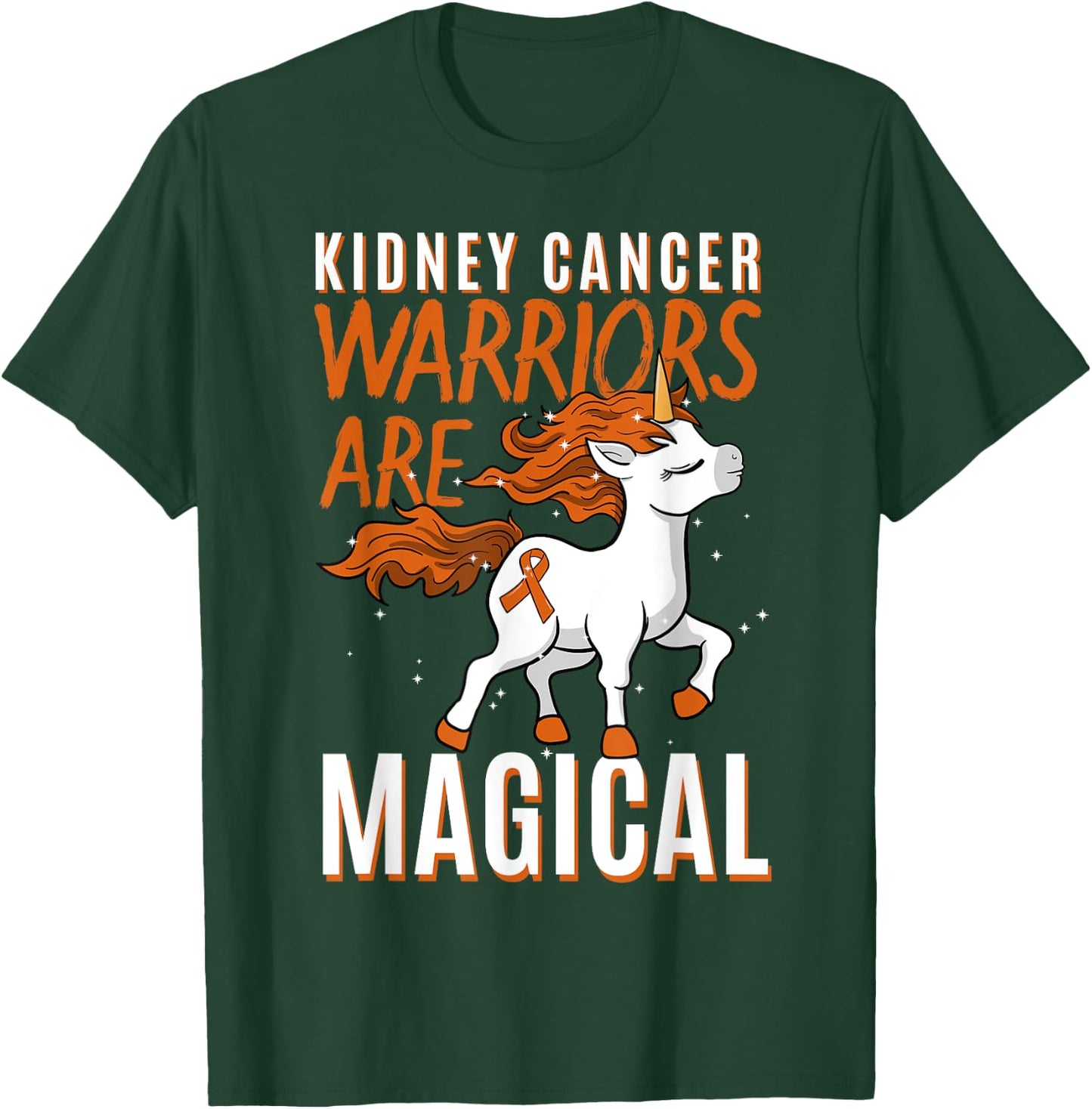 Kidney Cancer Awareness Supporter Warrior Unicorn Lover Gift T-Shirt - T-Shirt | Forest