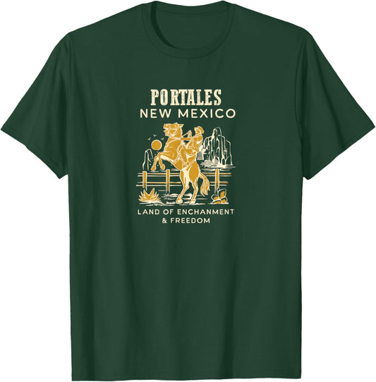 Retro New Mexico Hometown: Portales, New Mexico T-Shirt - T-Shirt | Forest