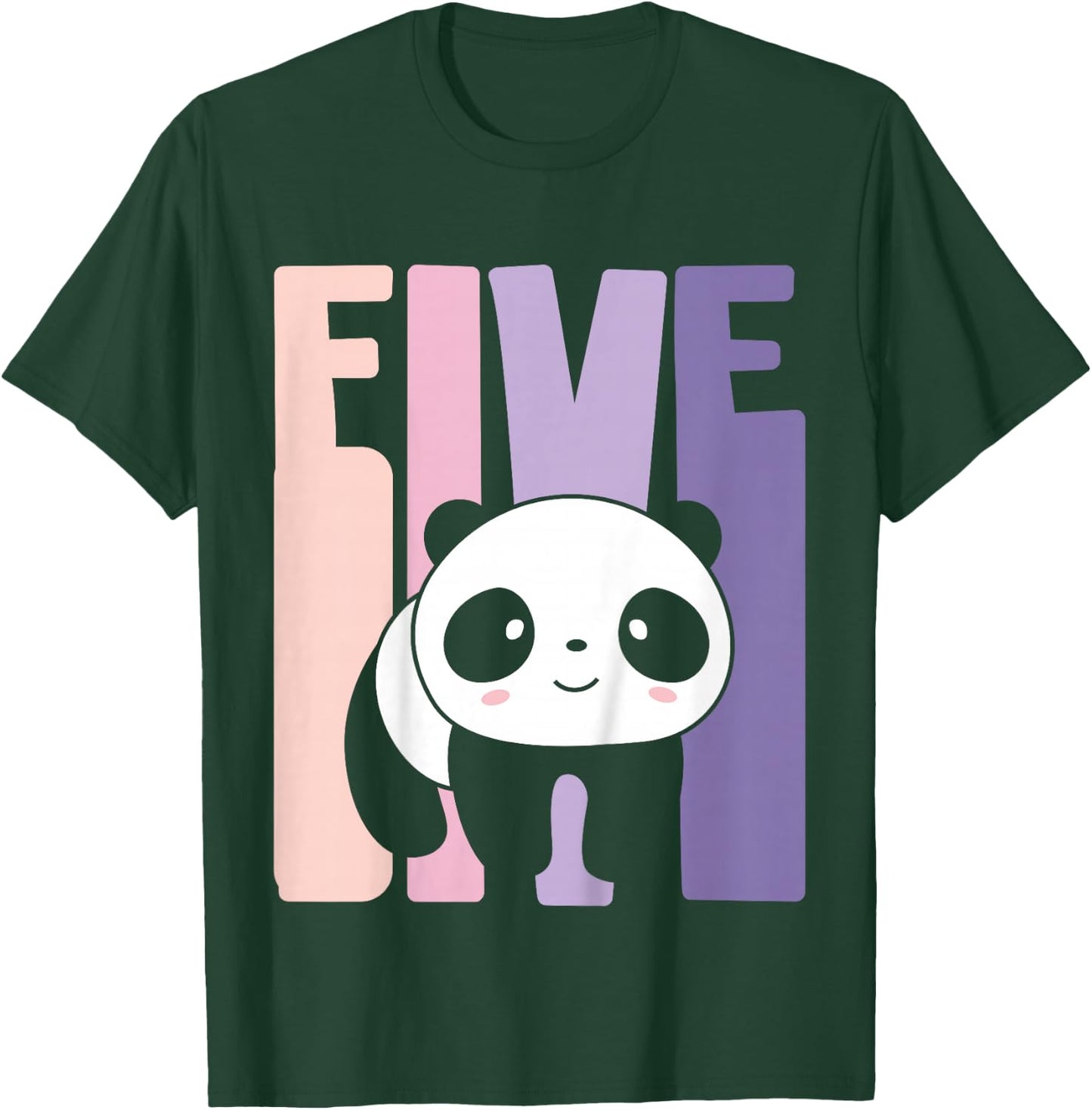 5 Year Old Cute Panda Birthday Girl 5th B-day T-Shirt - T-Shirt | Forest