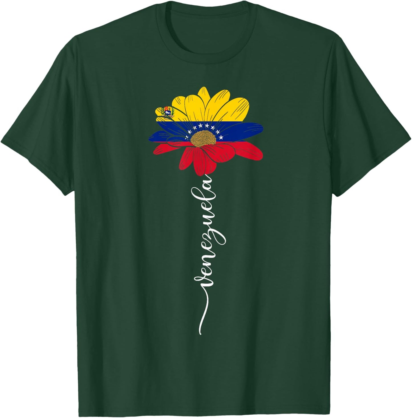 Venezuela Flag Sunflower Vintage Venezuelans Lover T-Shirt - T-Shirt | Forest
