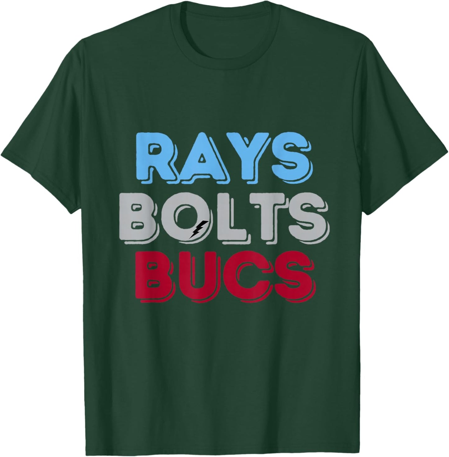 Retro Vintage Rays Bolts Bucs T-Shirt - T-Shirt | Forest