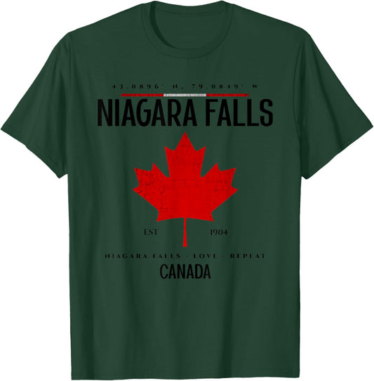 Niagara Falls Souvenir Canadian Flag T-Shirt - T-Shirt | Forest
