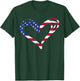 USA Flag Heart American Patriotic Armed Forces Memorial Day Small T-Shirt - T-Shirt | Forest