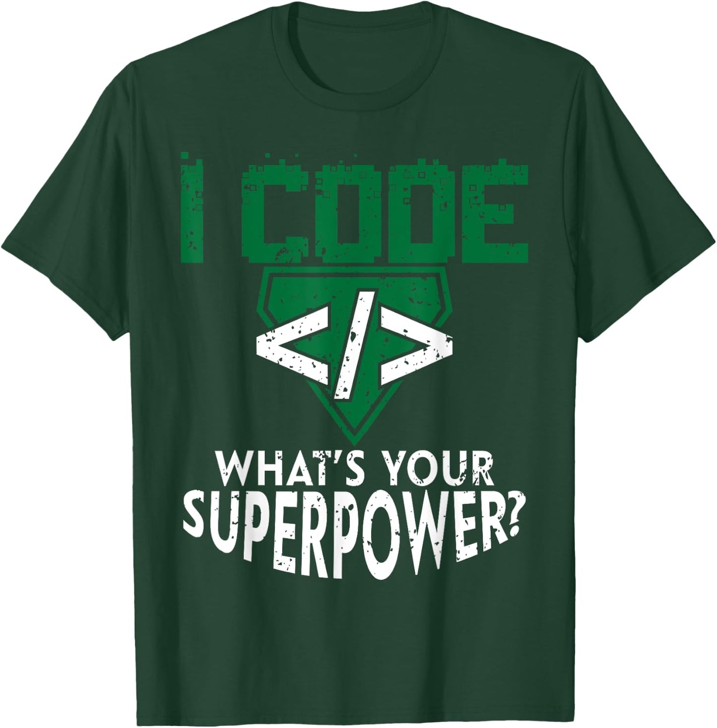 Computer Engineering Frenzy Co Funny Retro Vintage Computer Engineer Coding I Code Superpower Black T-Shirt - T-Shirt | Forest