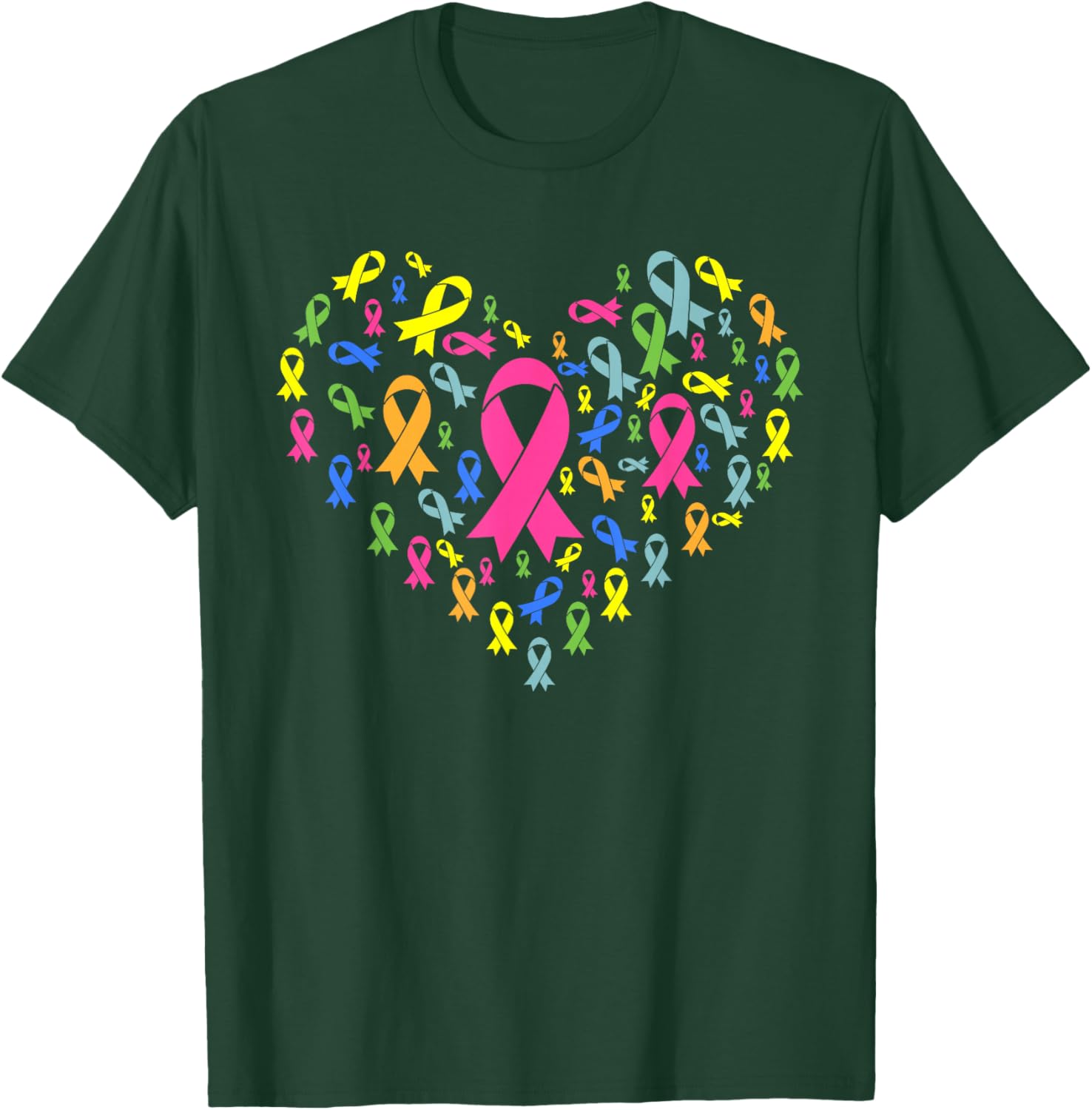 Cancer Sucks in Every Color Cancer Ribbon Colors T-Shirt - T-Shirt | Forest