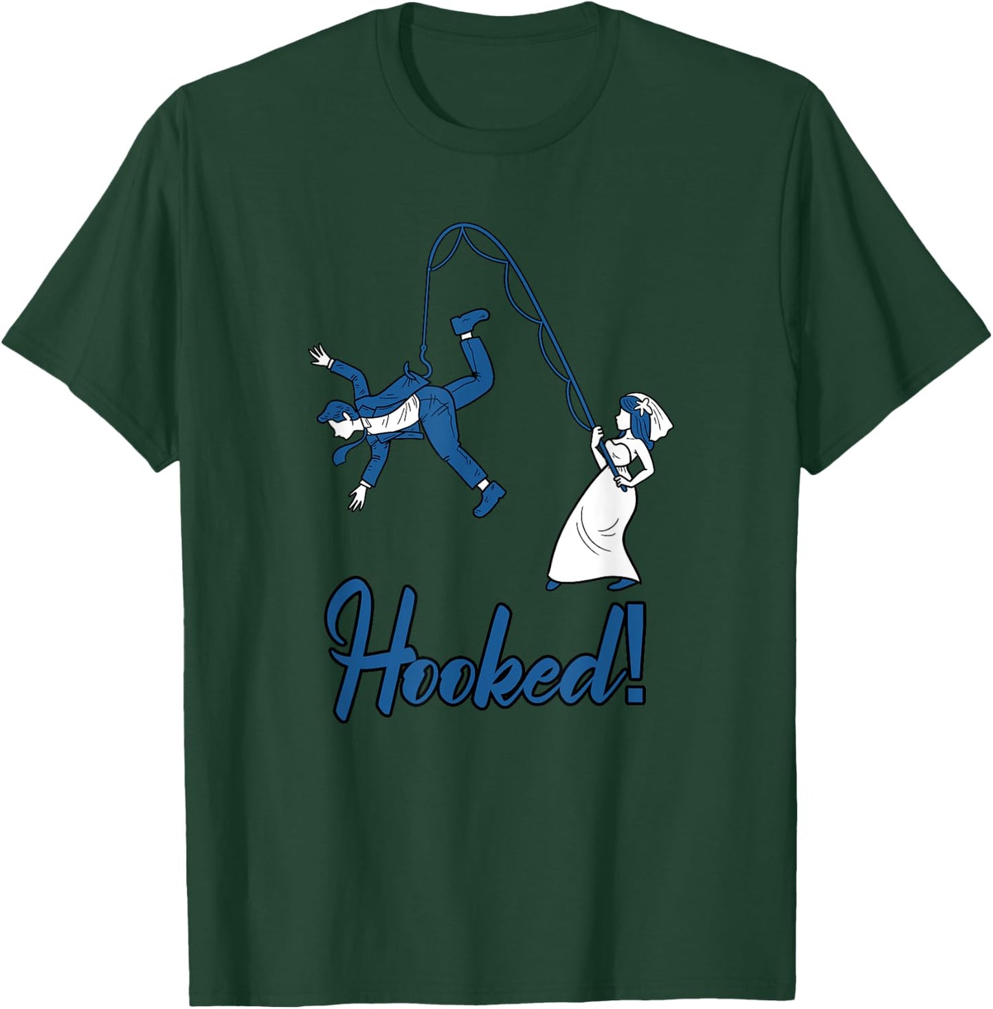 Hooked Wife Fishing Groom Funny Bachelor's Party Men Gift T-Shirt - T-Shirt | Forest