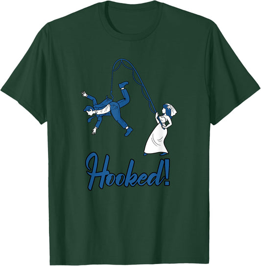 Hooked Wife Fishing Groom Funny Bachelor's Party Men Gift T-Shirt - T-Shirt | Forest