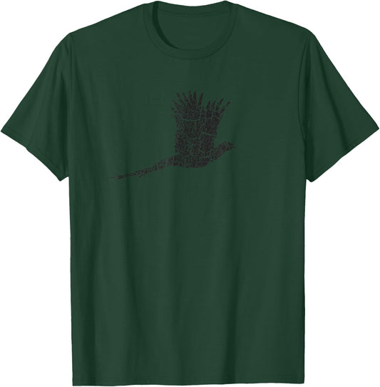 Pheasant Distressed Print - Vintage Pheasant T-Shirt - T-Shirt | Forest