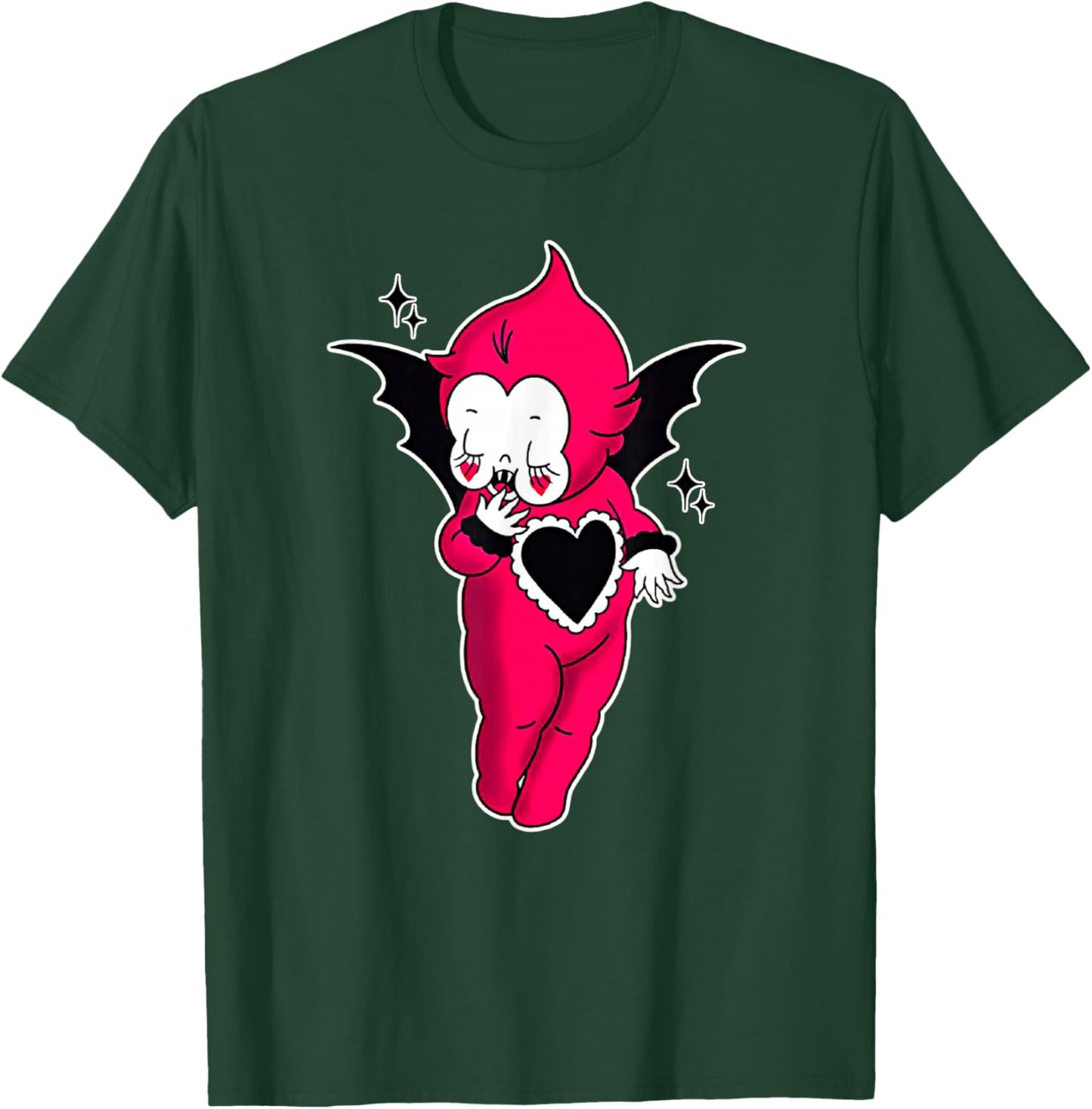 Kewpie Baby Vampire Devil Spooky Traditional Tattoo Flash T-Shirt - T-Shirt | Forest