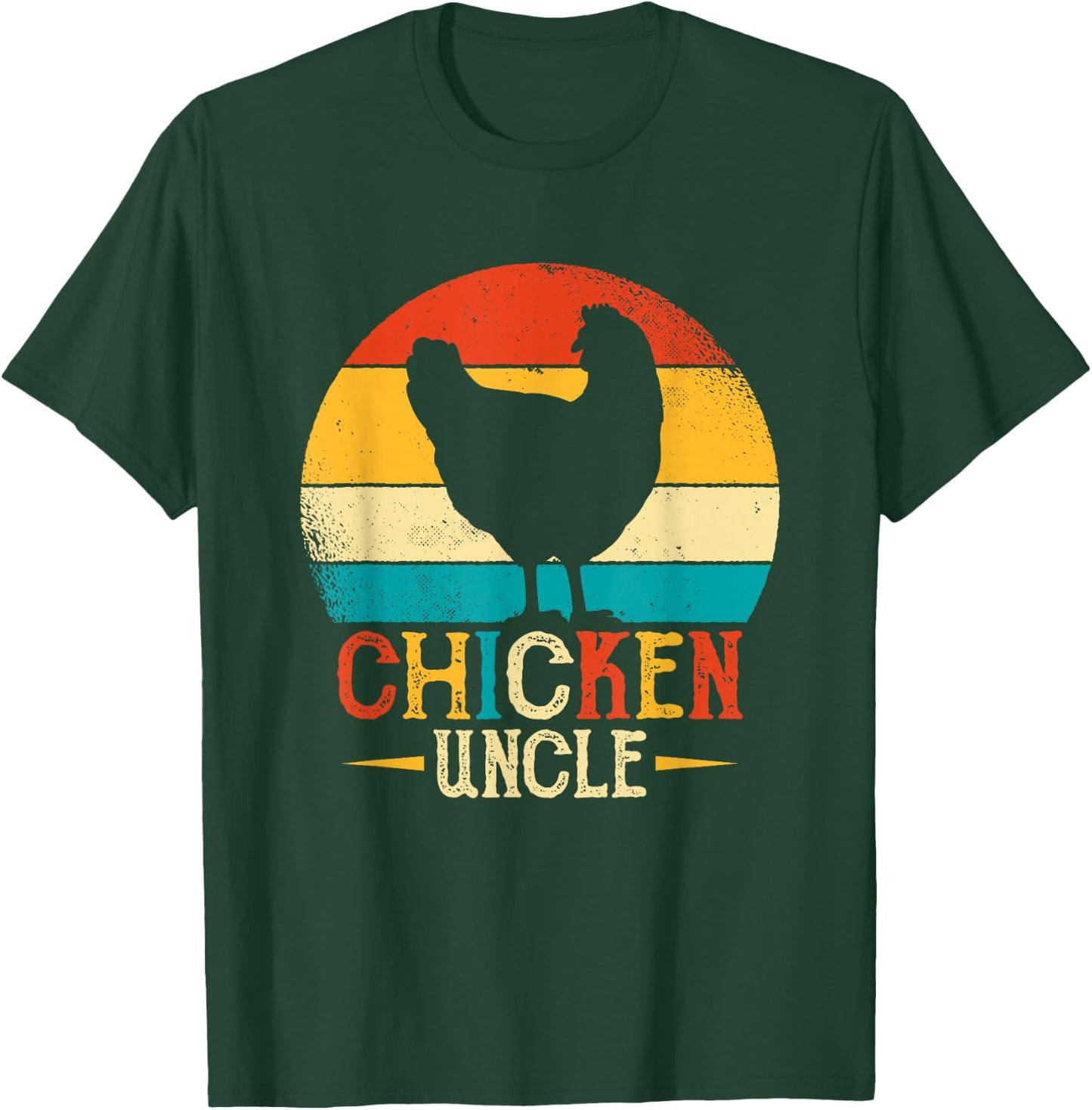 Chicken Lover Uncle Design - Chicken Uncle Poultry Farmer T-Shirt - T-Shirt | Forest