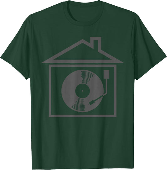 House Music Retro Old School Vinyl Record DJ T-Shirt - T-Shirt | Forest