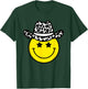 Cute Western Country Cowgirl hat Star Yellow Smile Face Girl T-Shirt - T-Shirt | Forest