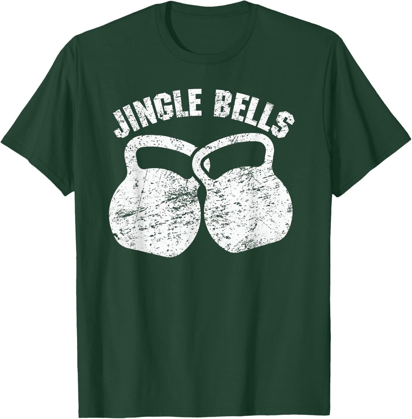 Funny Kettlebell T Shirt Christmas Jingle Bells workout T-Shirt - T-Shirt | Forest