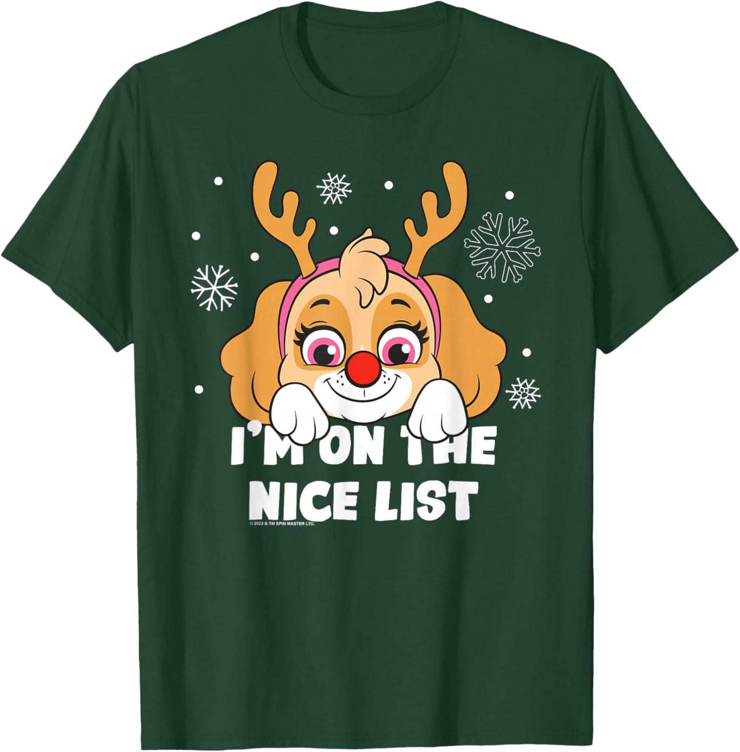 Paw Patrol Skye Nice Christmas List T-Shirt - T-Shirt | Forest