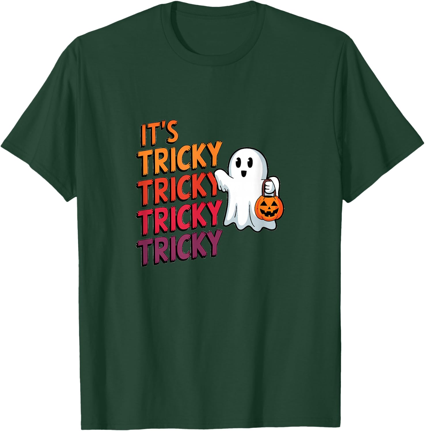 It’s Tricky Tricky Halloween Fun Ghost T-Shirt - T-Shirt | Forest