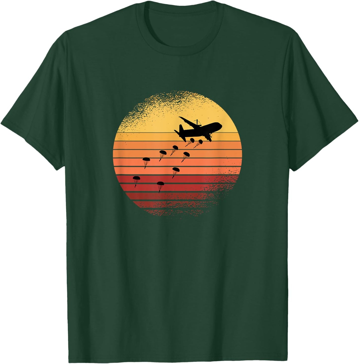 Paratrooper Vintage Army Parachute T-Shirt - T-Shirt | Forest
