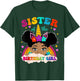 Sister of The Birthday Girl Rainbow Afro Melanin Unicorn T-Shirt - T-Shirt | Forest