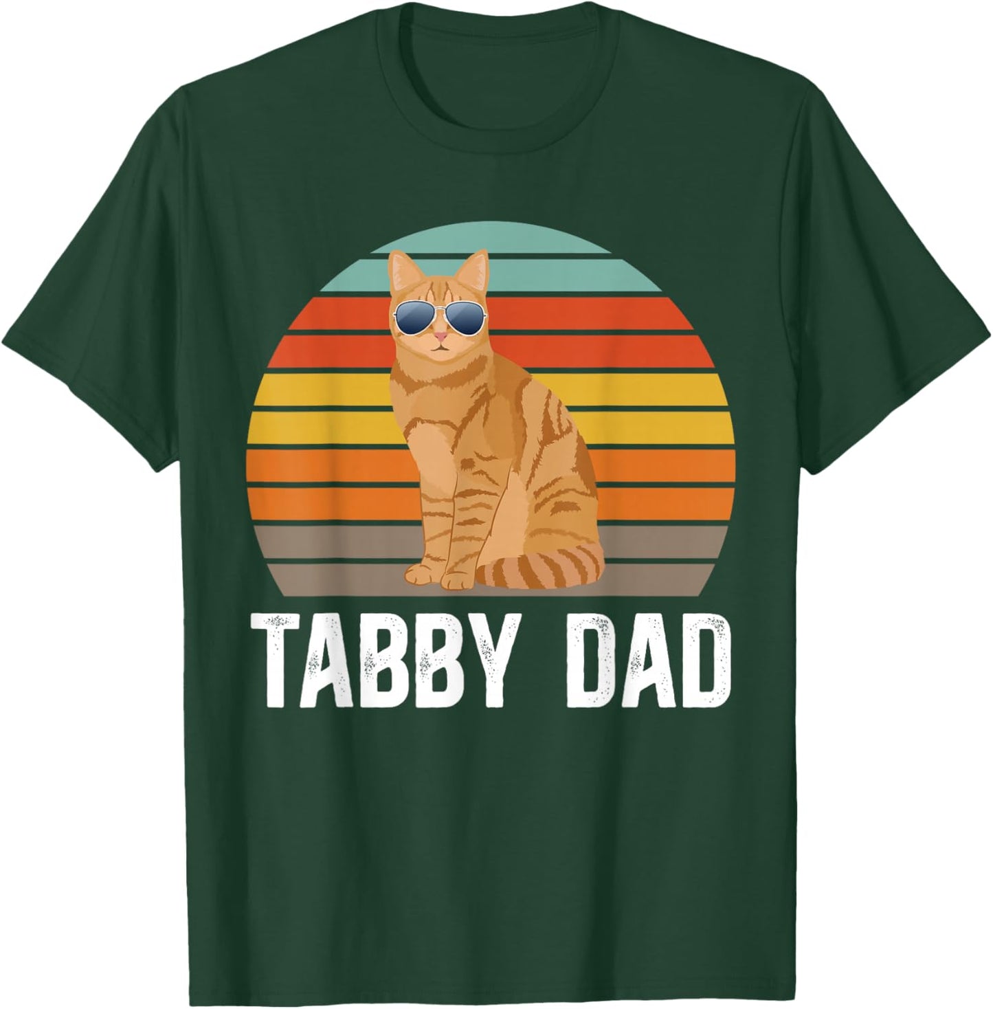 Orange Tabby Cat Dad Retro Orange Tabby Cat Owner T-Shirt - T-Shirt | Forest