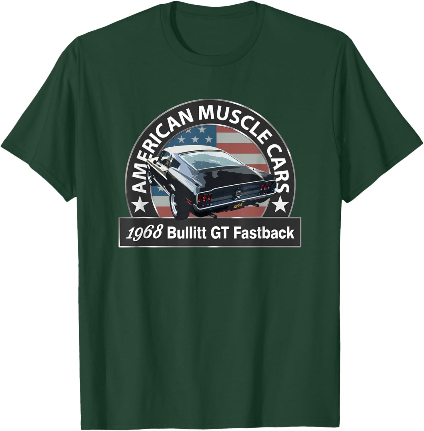 1968 Bullitt Gt Fastback, American Muscle Cars, Classic Cars T-Shirt - T-Shirt | Forest