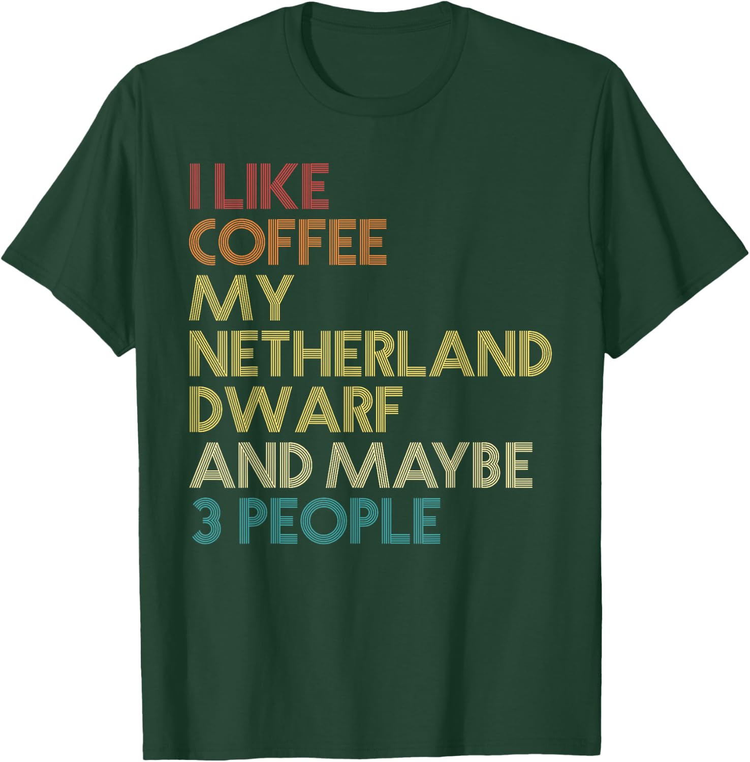 Netherland Dwarf Rabbit Owner Coffee Lover Vintage Retro T-Shirt - T-Shirt | Forest