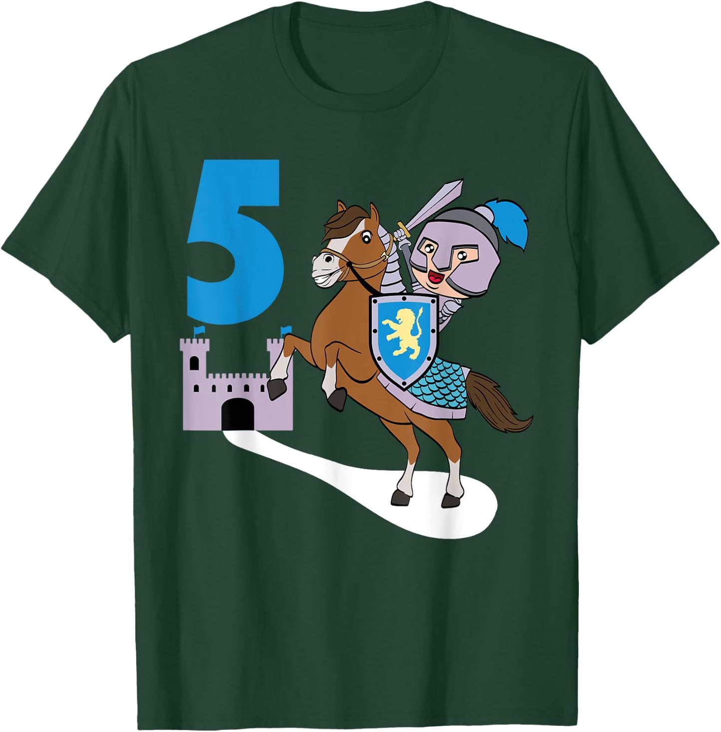 Children's Knight 5th Birthday Castle Castle Armor Medieval T-Shirt - T-Shirt | Forest