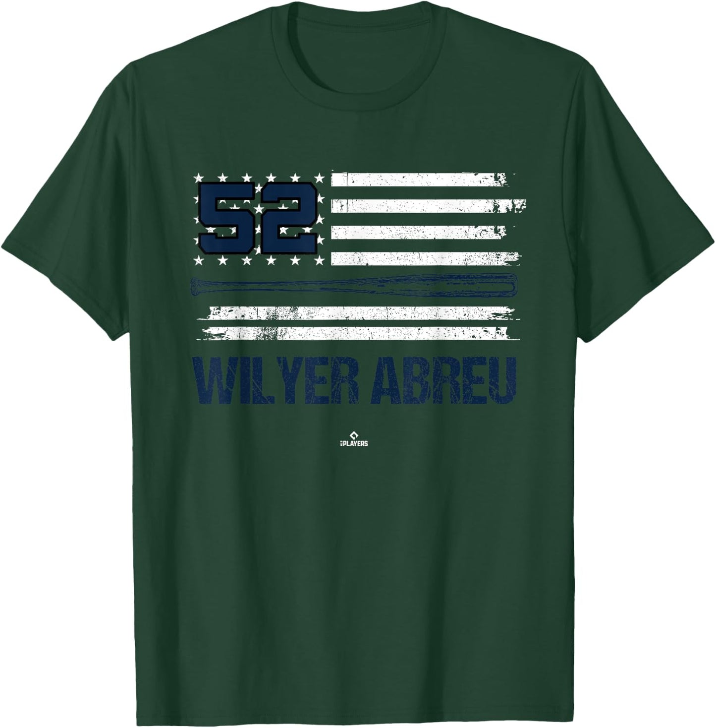 USA Flag Bat Wilyer Abreu Boston Baseball MLBPA T-Shirt - T-Shirt | Forest