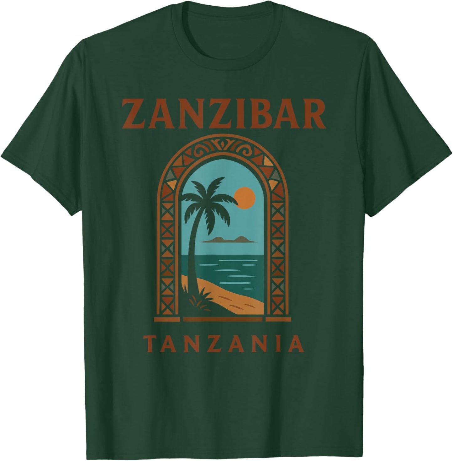 Zanzibar Tanzania Retro Stone Town Island Travel African Art T-Shirt - T-Shirt | Forest