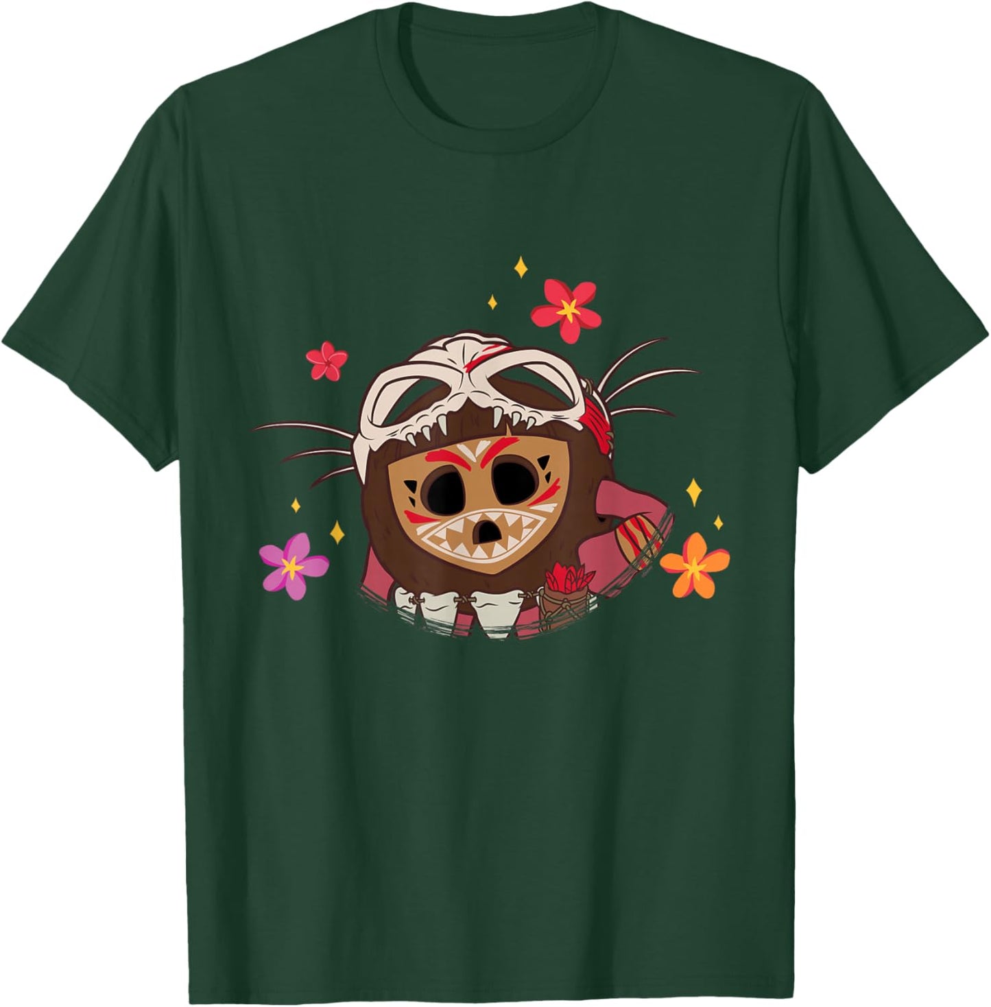 Disney Moana 2 Big Face Kotu Tropical Flowers Costume T-Shirt - T-Shirt | Forest