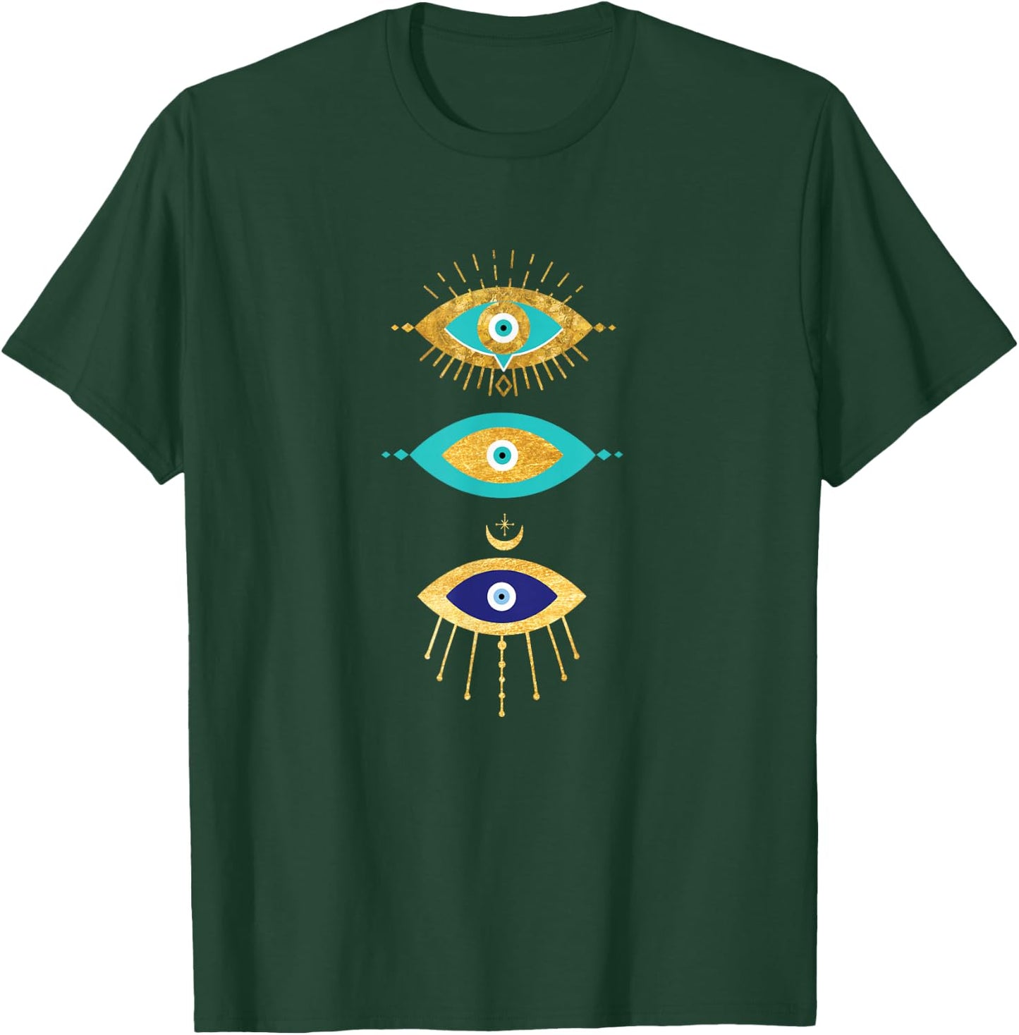Third Eye All Seeing Spiritual Gift Apparel Evil Eye Curse Protection , Teen Girls & Teens, Black, Short Sleeve, Classic Fit, Small T-Shirt - T-Shirt | Forest