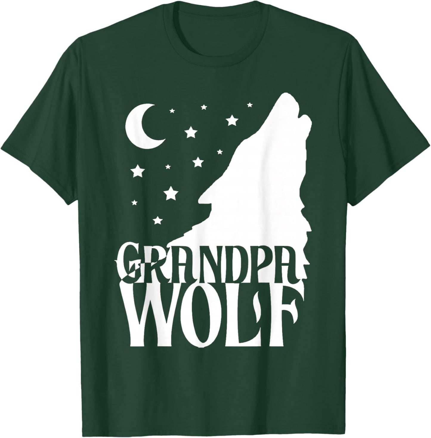 Grandpa Wolf Gift Matching Family Tribe Wolves Moon T-Shirt - T-Shirt | Forest