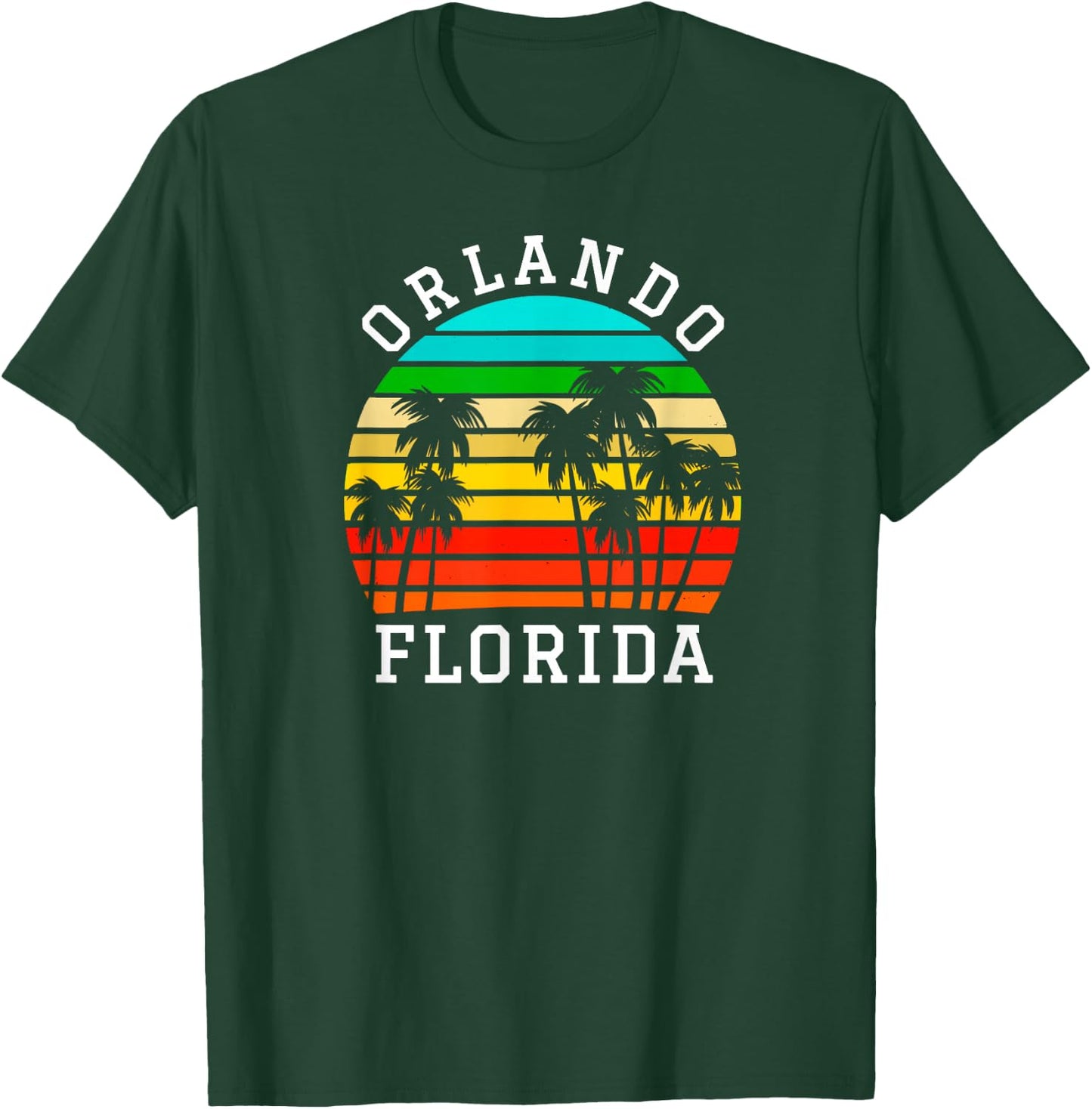 Orlando Florida Shirt Matching Florida Palm Trees Sunset T-Shirt - T-Shirt | Forest
