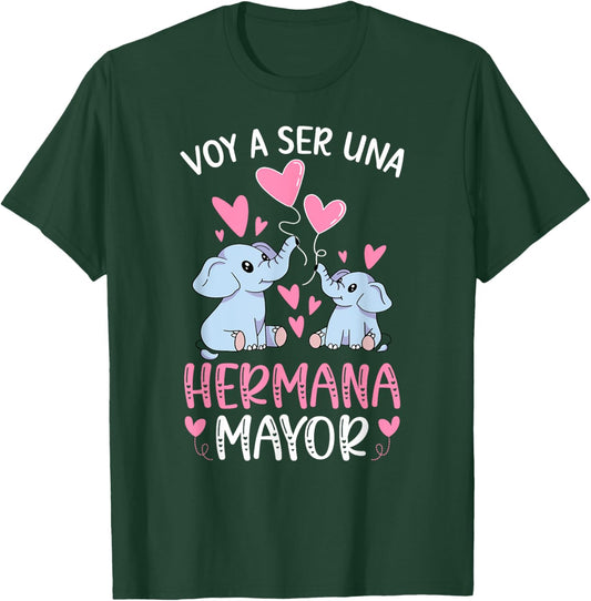 Voy A Ser Hermana Mayor Promovida A Hermana Mayor Elephant T-Shirt - T-Shirt | Forest