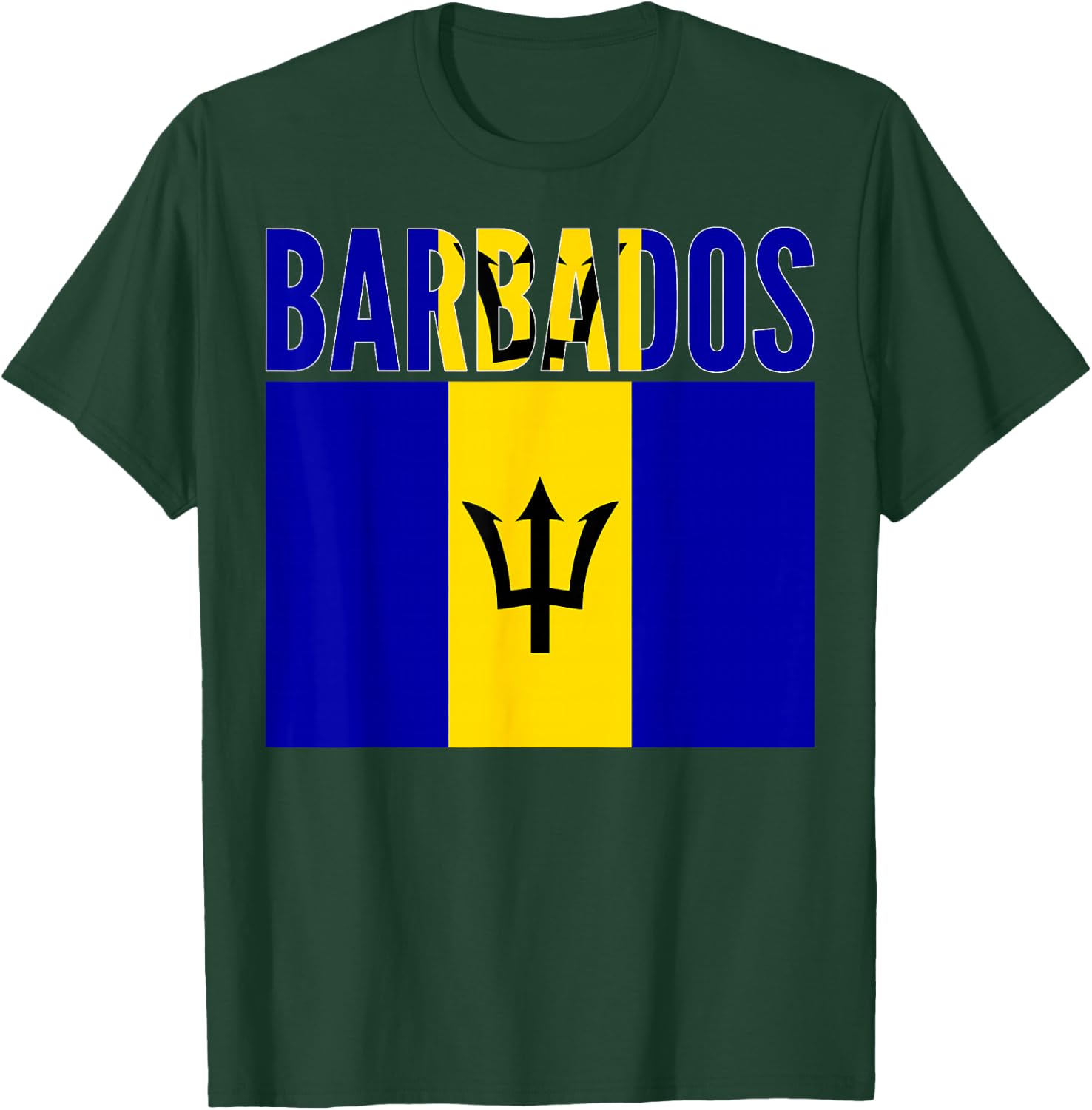 Barbadian - Barbados Country Flag T-Shirt - T-Shirt | Forest